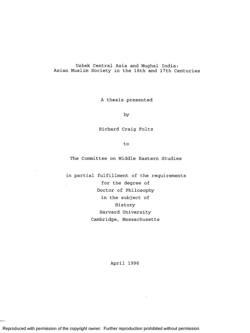 Uzbek Central Asia and Mughal India: Asian Muslim society in the 16th and 17th centuries｜中亚的乌兹别克人和印度的莫卧儿人：16—17世纪亚洲的穆斯林社会